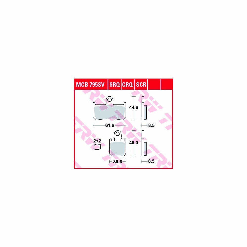 TRW Brake Pad Set Hyper Carbon MCB795CRQ Front