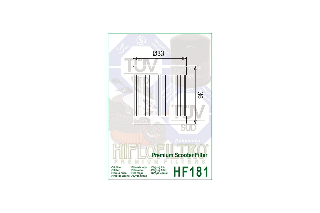 HIFLO oil filter HF181 for various Aprilia / Cagiva / Italjet / Piaggio models