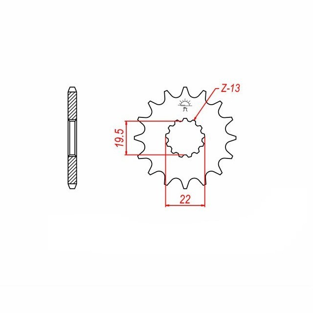 Sprocket, 15 Teeth, Pitch 520
