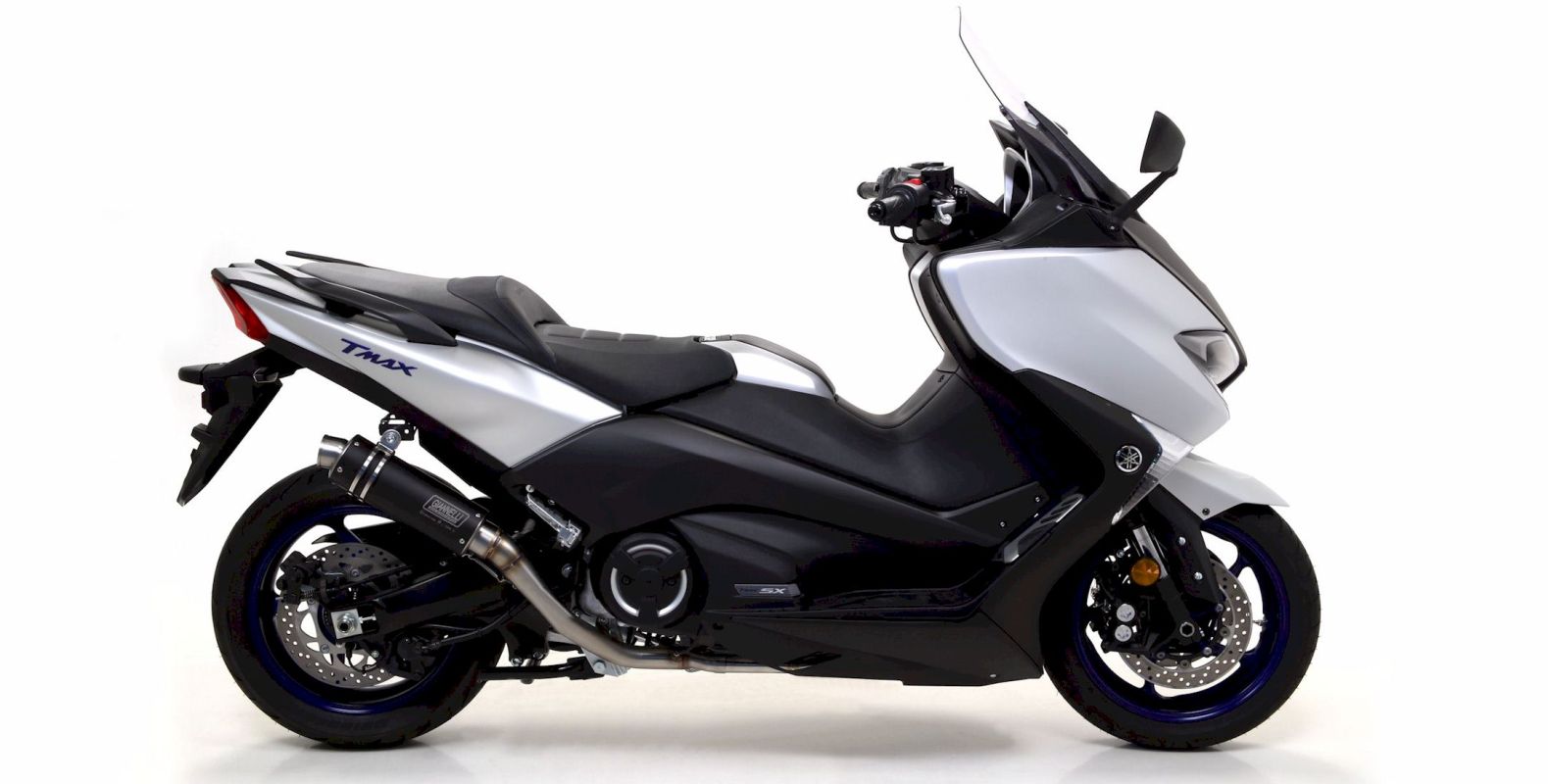 GIANNELLI Full System with X-PRO BLACK Exhaust for Yamaha T-Max 530, model year 2017-18, in stainless steel, with catalyst