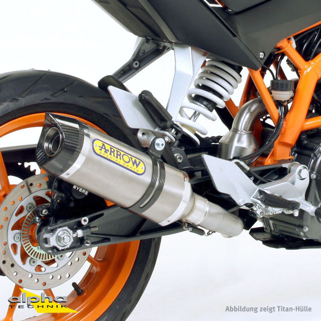 ARROW THUNDER Exhaust for KTM 125RC / 390RC / 390 Duke 2013-2016, Aluminium with Carbon End Cap (Only with ARROW Mid-pipe)