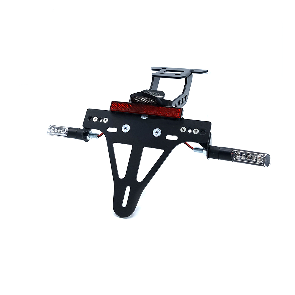 alpha Technik License Plate Holder-flasher light, turn signal-Kit IDEA (fronte + rear) for Kawasaki Z650 and Ninja 650 Type: ER650K / EX650M from Model Year 2020