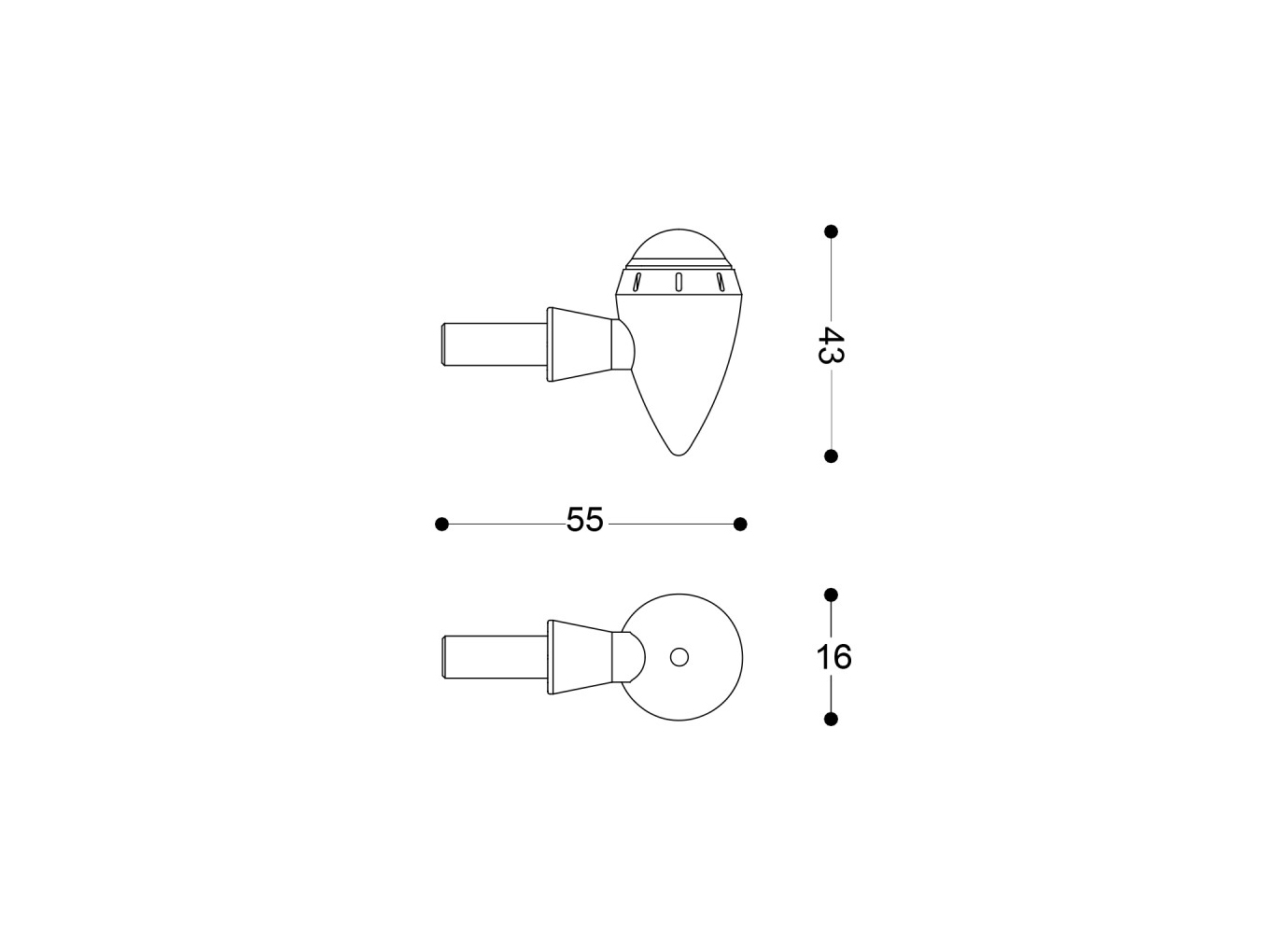 Barracuda flasher light, turn signal S-LED 2 B-LUX with integrated position light black