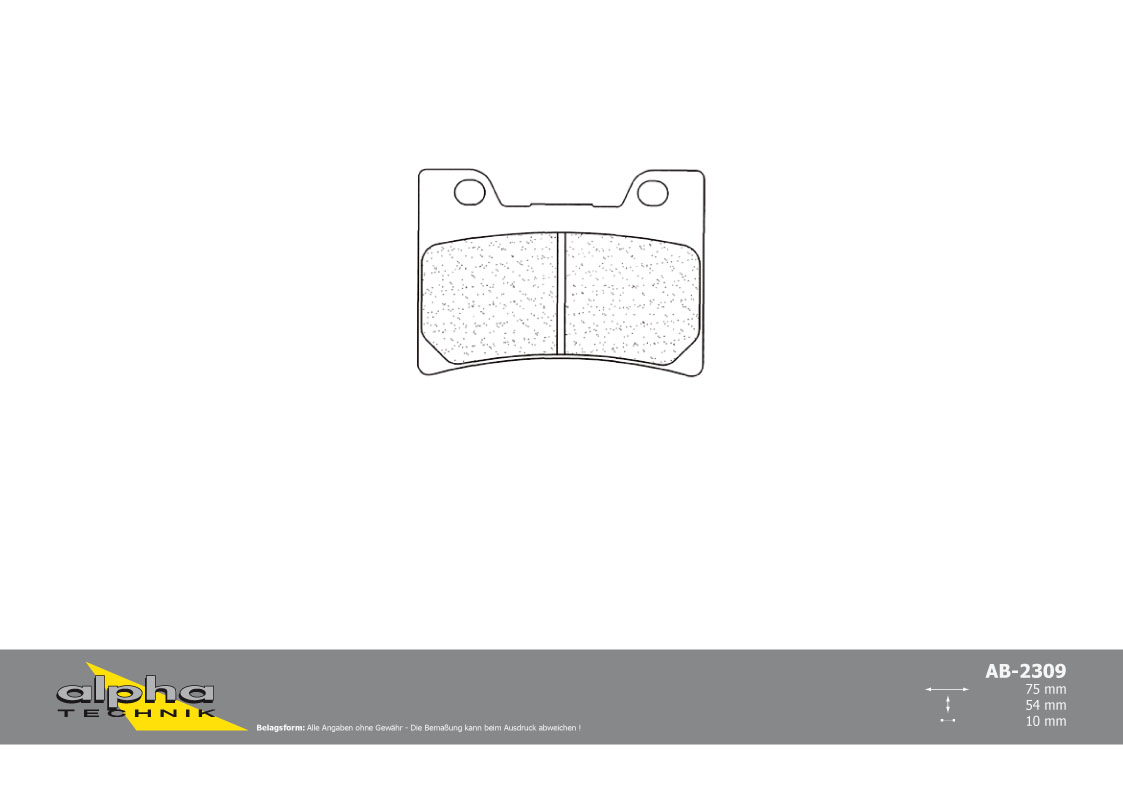 alpha Technik brake pad street with ABE