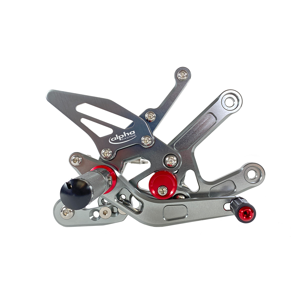 >TRACK< footrest System Titanium-Coloured Yamaha YZF-R6 RJ11, RJ15, RJ27 2006- ABE