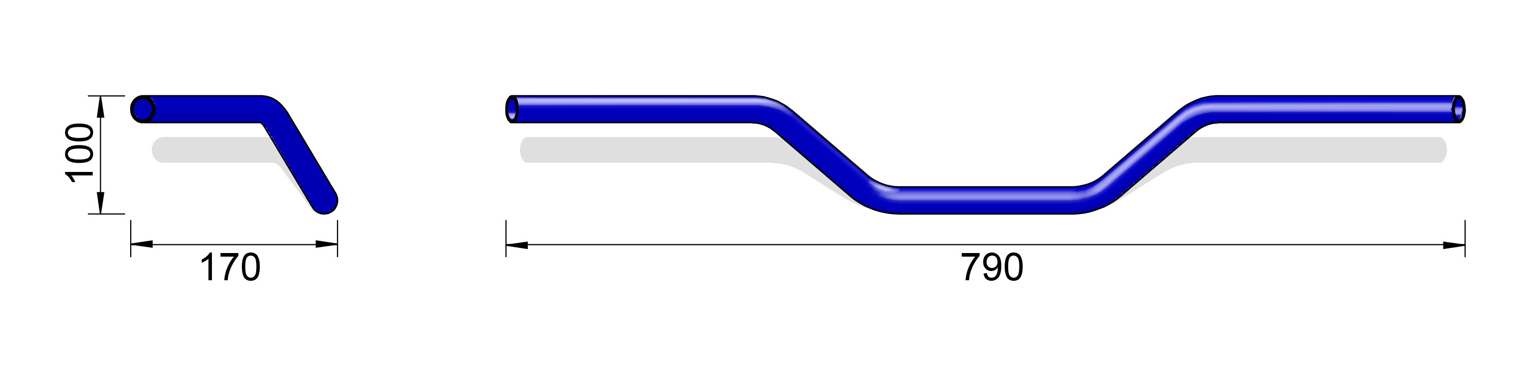 LSL Naked Bike Steel Handlebar L02, chrome
