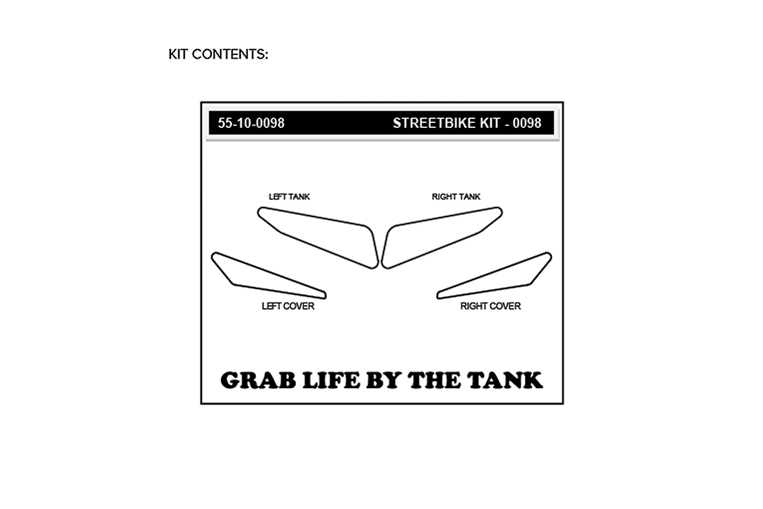 Stompgrip fuel tank pad hybrid, Icon, for Yamaha MT07 (Moto Cage), 2015-2017