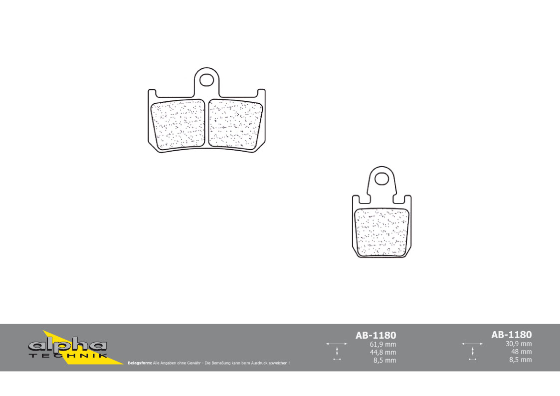 alpha Technik brake pad Racing without ABE