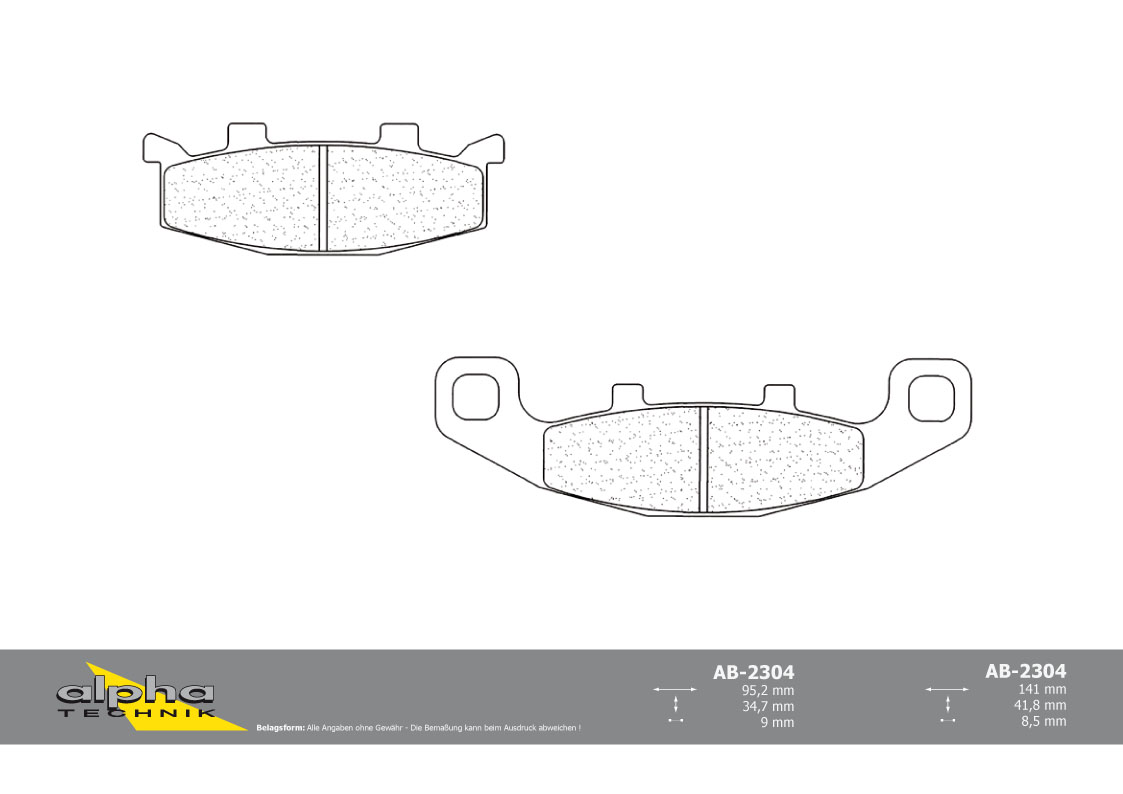 alpha Technik brake pad street with ABE