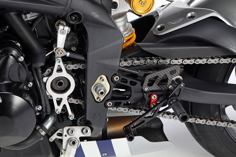 LSL 2Slide Rearset for Triumph Street Triple, 2007-2011, black-red