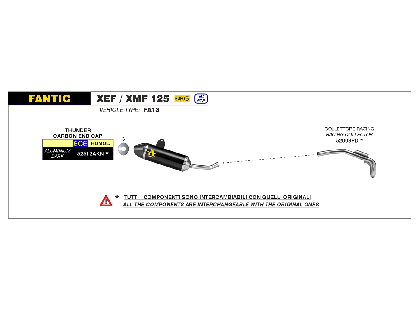 ARROW Racing Header for Fantic XEF / XMF 125 Model Year 2023-