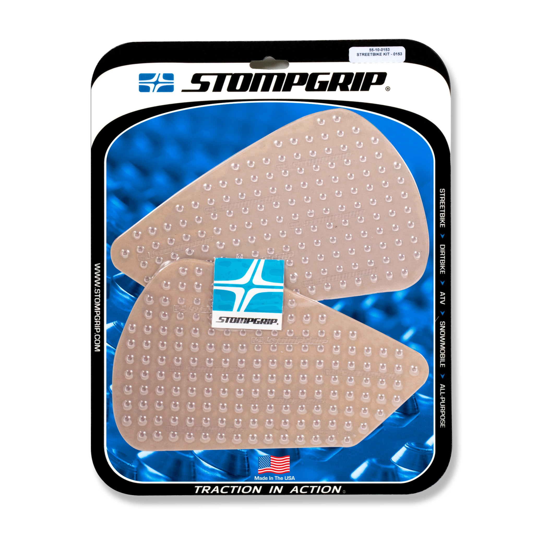 Stompgrip Traction Pads clear, for BMW R1200GS, 2017-2018, R1250GS, 2019-2024