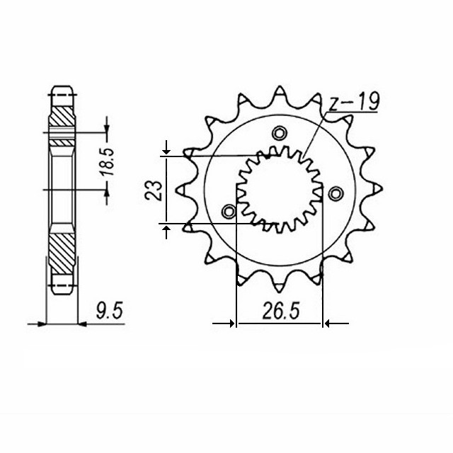 Front Sprocket, 21 teeth, pitch 530
