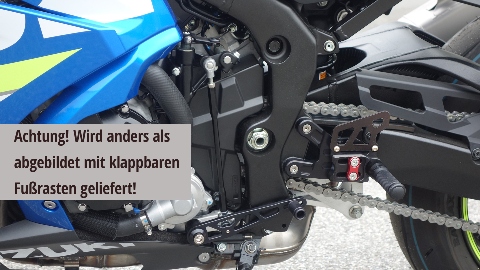 LSL 2Slide Rearset for Suzuki GSXR1000, 2017-, black-red