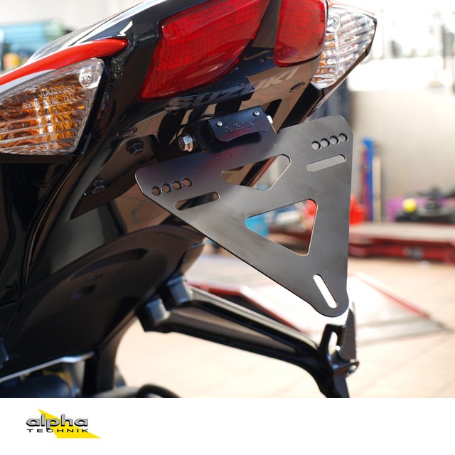 alpha Technik Number Plate Holder for Suzuki GSXR600, 750; Type WVCW; Model Year 2008-2010