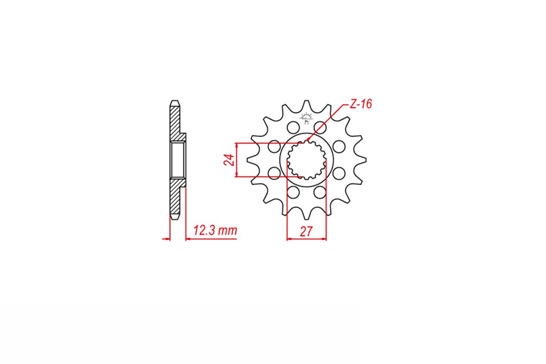 Sprocket, 16 teeth, 525 pitch