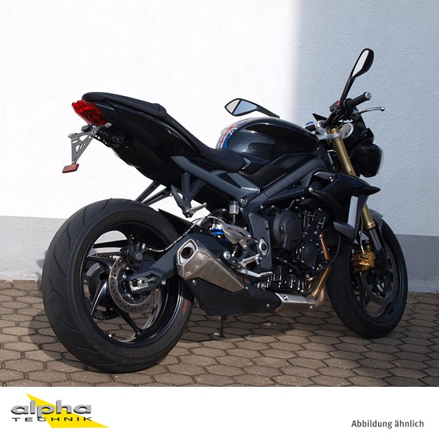 alpha Technik Number Plate Holder Triumph Street Triple, R; Type L67LR; Model Year 2013-