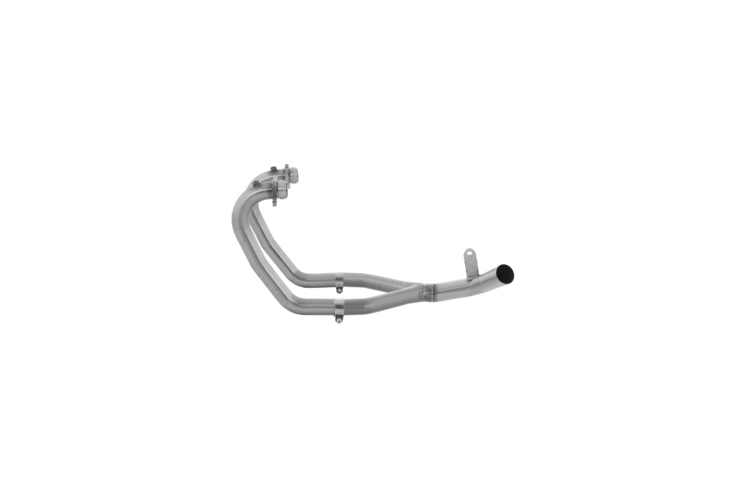 ARROW Racing manifold made of stainless steel without catalyst for Moto Guzzi V85 TT from model year 2021 onwards