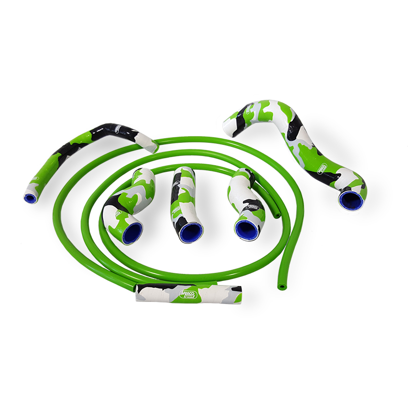 SAMCO SPORT Silicone Hose Kit ninja green camouflage for Kawasaki Z1000 model year 2007-2009