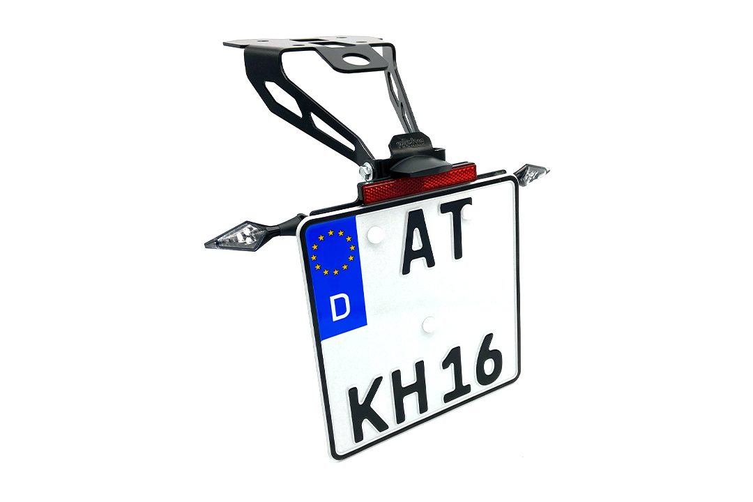 alpha Technik Number Plate Holder for Suzuki GSX-S1000GT and GSX-S1000GX, Type WEK0 / WEK3, Model Year 2021-