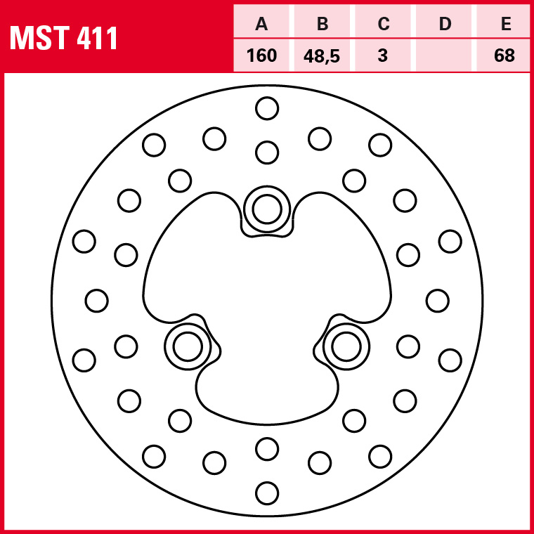 TRW brake disc All-round Rigid MST411