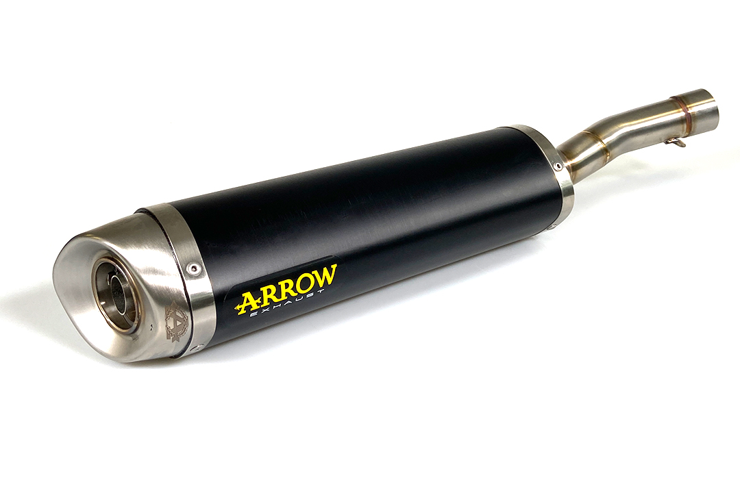 ARROW DARK THUNDER Black Aluminium Exhaust with Stainless Steel End Cap for Yamaha YZF-R125 2019- MT125 2019-
