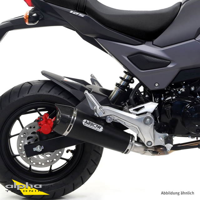 ARROW DARK X-KONE Exhaust for Honda MSX125 Model Year 2016-2019, Black Stainless Steel (Only with ARROW Header)