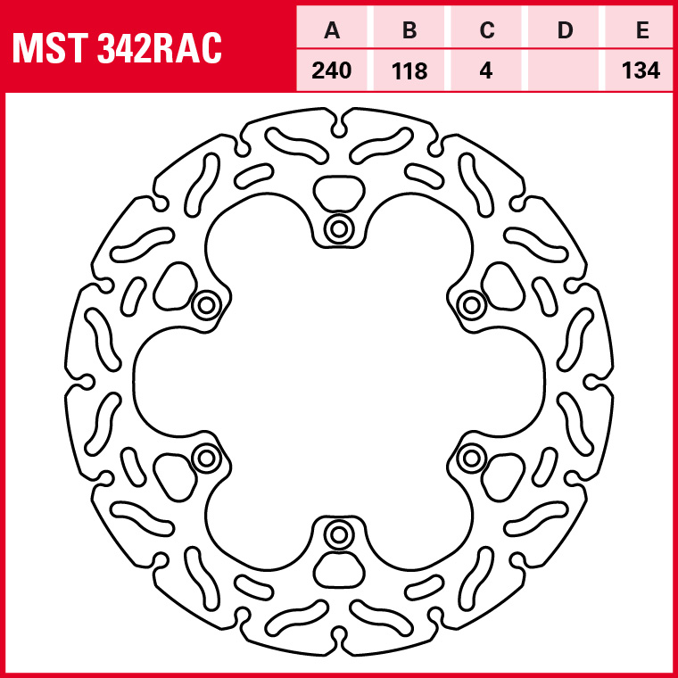 TRW brake disc Sportive rigid MST342RAC