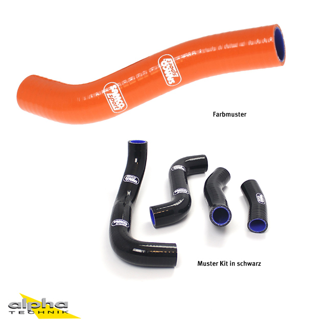 SAMCO SPORT Silicone Hose Kit Orange for Kawasaki ZRX1100 ZRX1200 from Model Year 1997- (only for vehicles without carburetor de-icing)