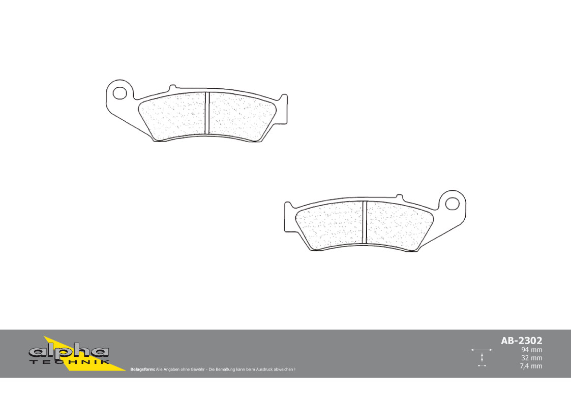 alpha Technik Sintered Metal Brake Pad Pair for Road Use with ABE