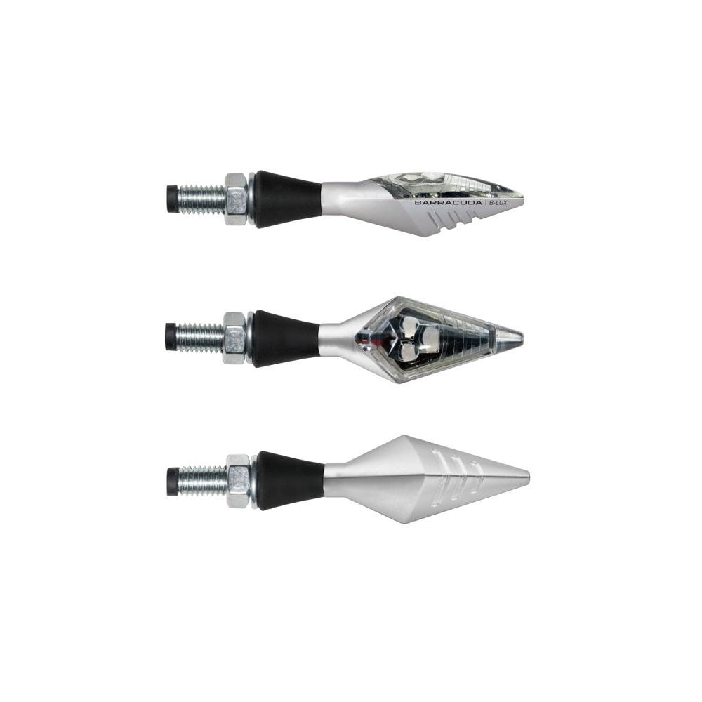 Barracuda flasher light, turn signal X-LED B-LUX silver