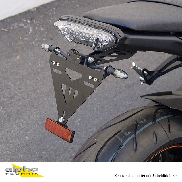 alpha Technik number plate holder for Yamaha MT09/ABS; Type RN29; Model year 2013-2016