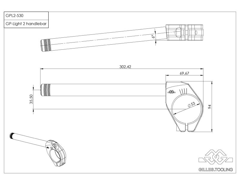 GILLES GP Light 2 handlebar for 53 mm fork black