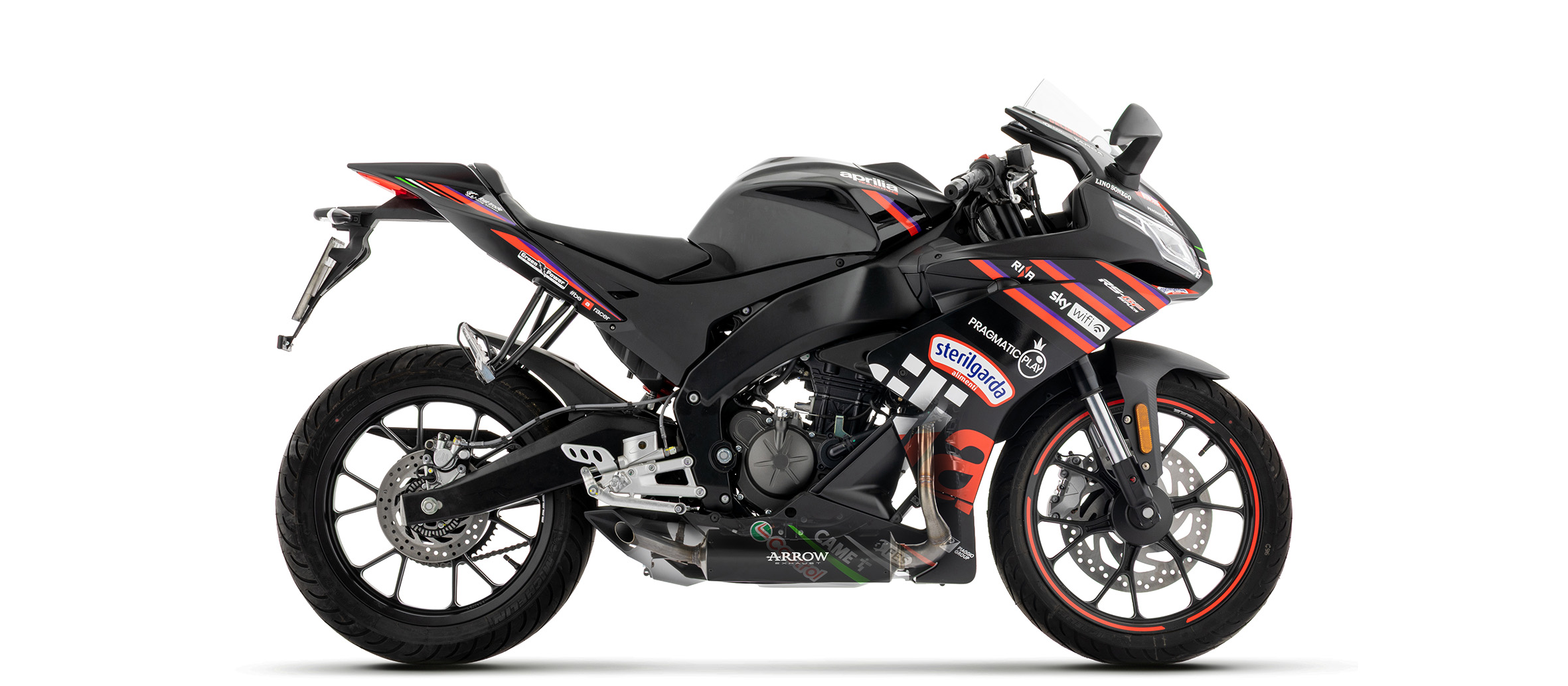ARROW DARK THUNDER Black Aluminium Exhaust for Aprilia RS125, 2026-
