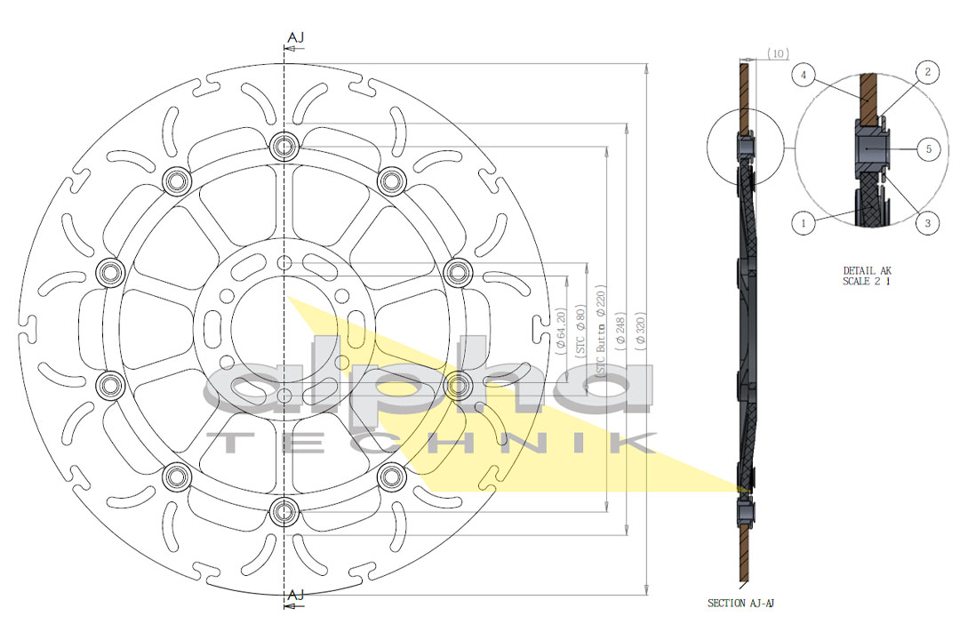 alpha Technik floating brake disc ABD33