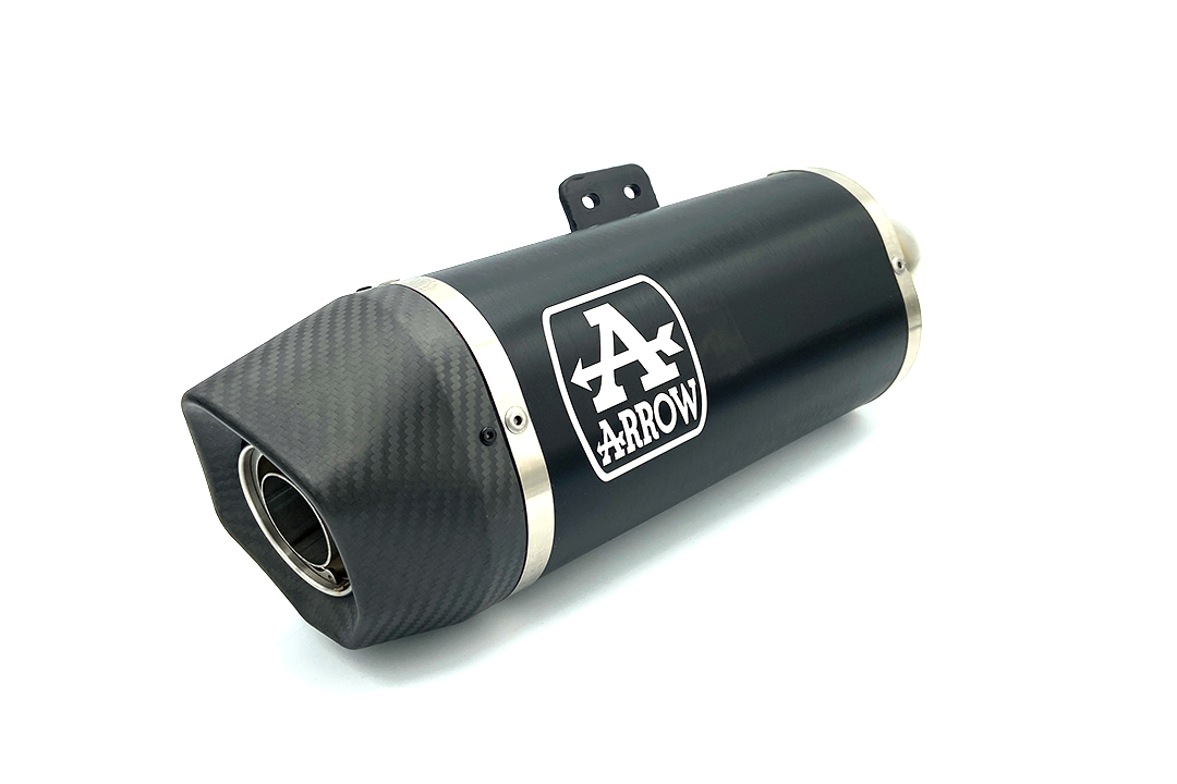 ARROW DARK INDY RACE Exhaust with Carbon End Cap for BMW F900R and F900XR from Model Year 2020, Black Aluminium