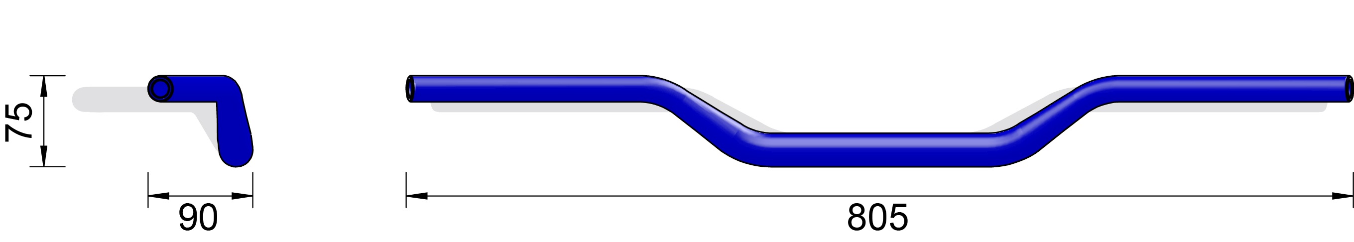 LSL Tapered handlebar Cross Bar X00 28.6 mm Black
