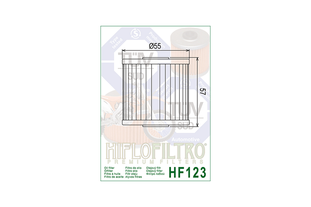 HIFLO oil filter HF123 for various Kawasaki models