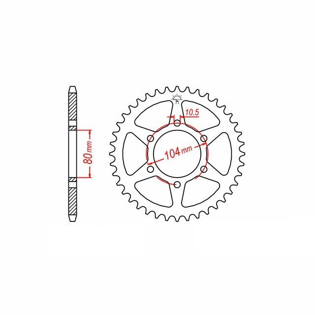 rear sprocket Steel, 33 Teeth, 630 Pitch