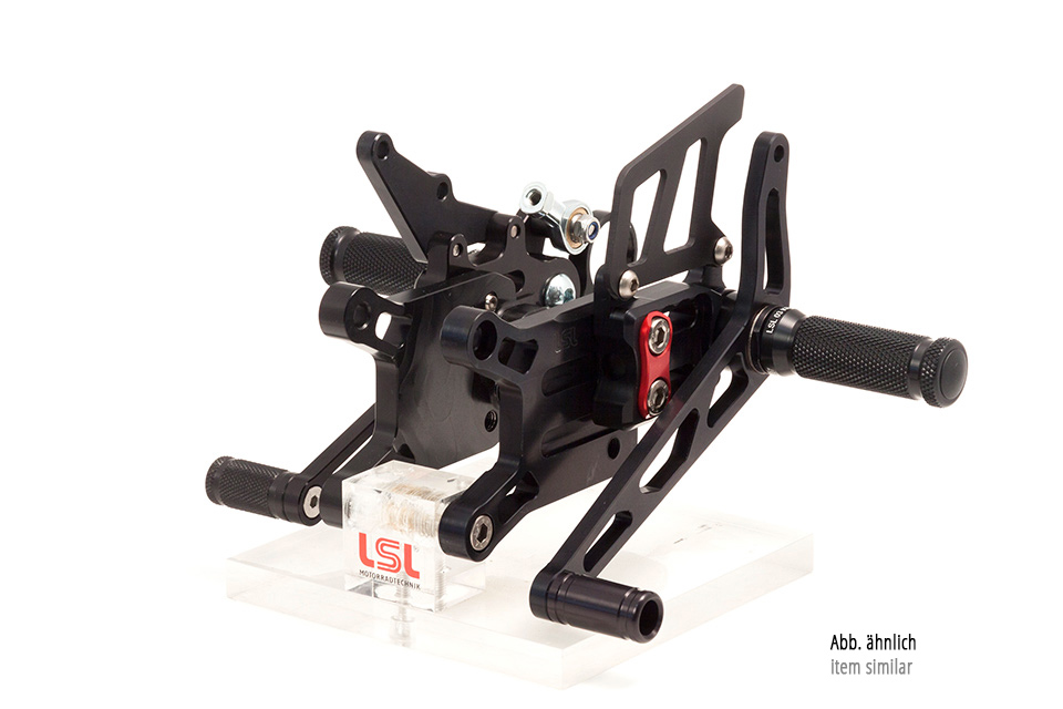 LSL 2Slide Rearset for Honda CBR900RR, 2002-2003, black-red