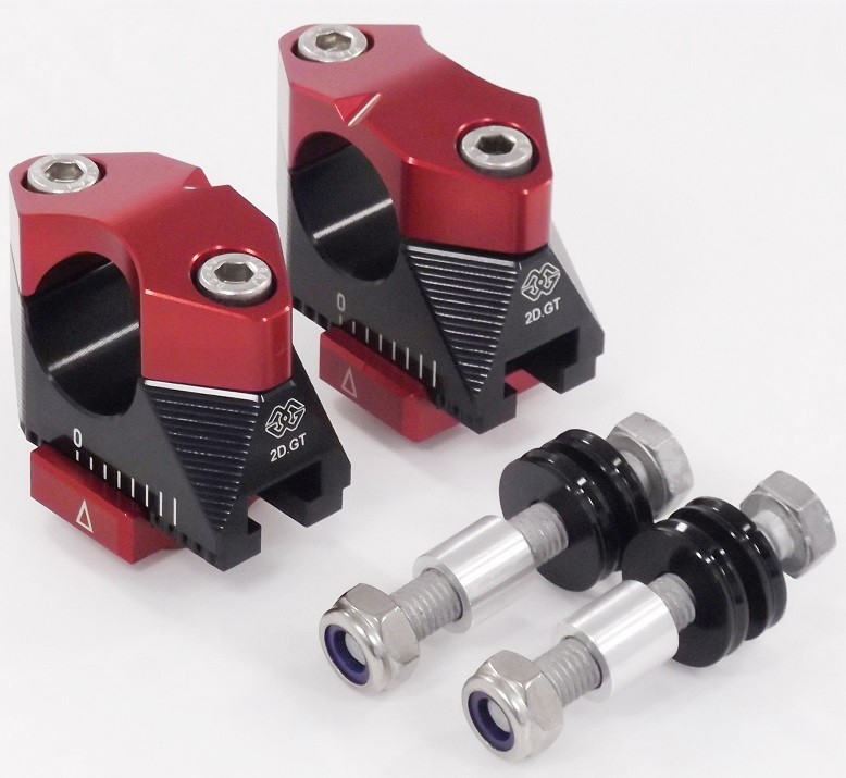 GILLES 2DGT adjustable handlebar risers black/red