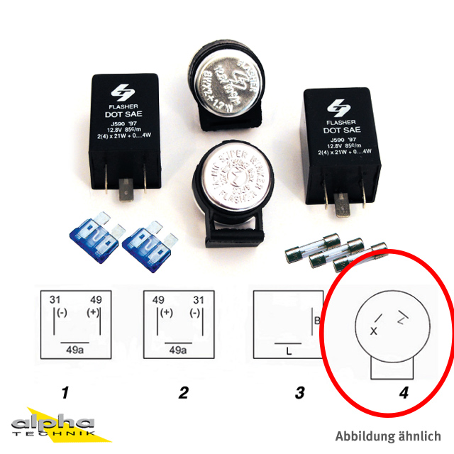 Flasher Relay 12V 2 x 8W + 1.7W