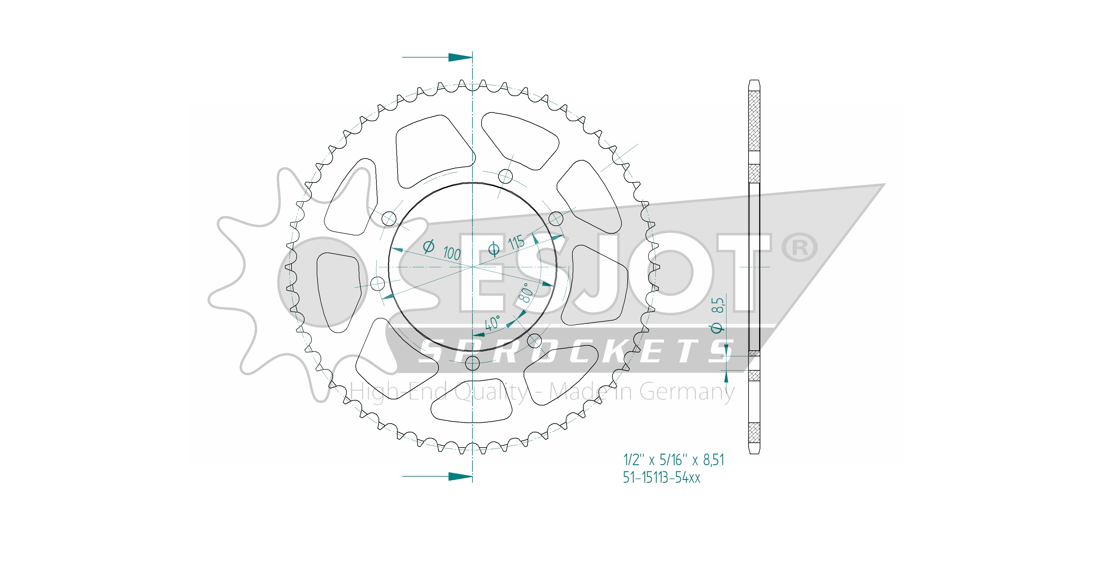 DID chain kit with 428VX chain, standard colour, for Fantic Enduro 125 Casa, model year 2017-2020 and Enduro 125 CBS, model year 2018- and Enduro 125 Competition, model year 2017-