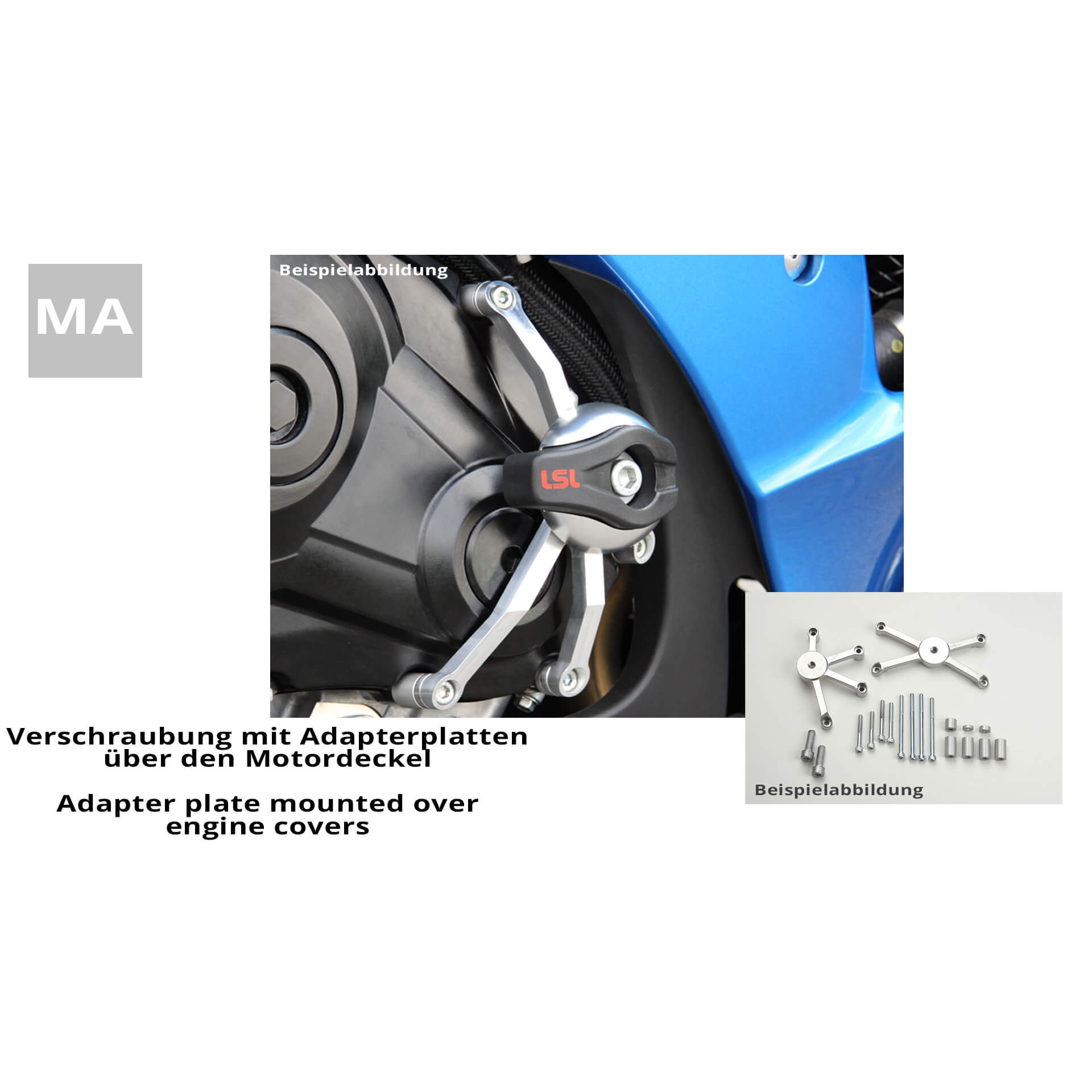 LSL Crash Pad Mounting Kit for Triumph Thruxton/R, 2016-, black