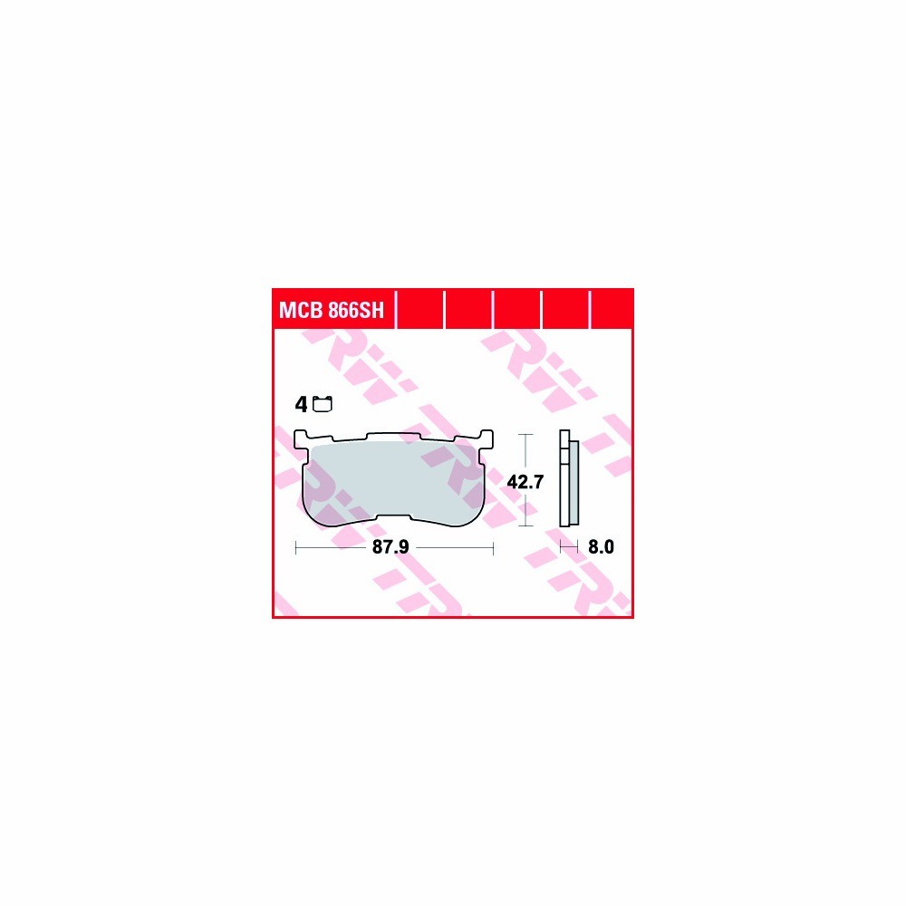 TRW Brake Pad Set Sinter Street MCB866SH Rear