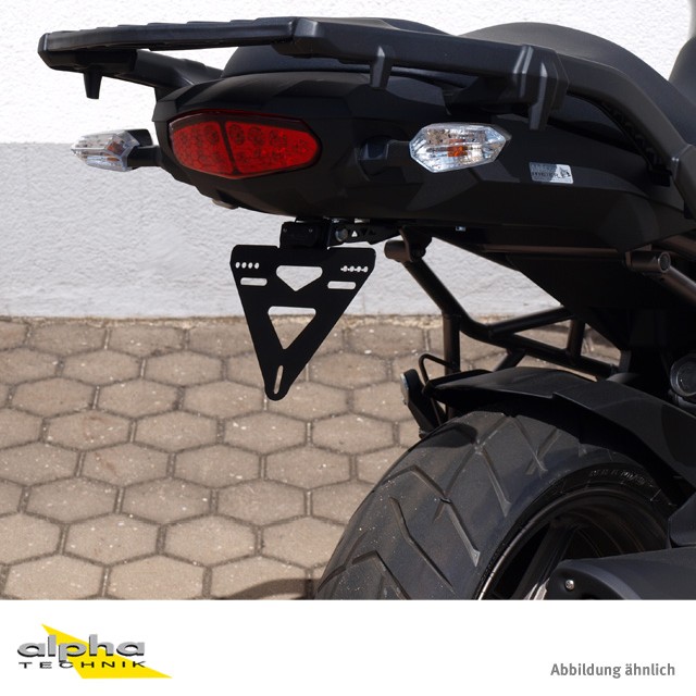 alpha Technik License Plate Holder for Kawasaki Versys 1000; Type LZT00A/B; Model Year 2012-2016