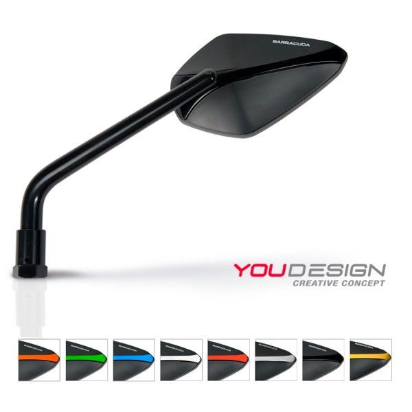 Barracuda Aluminium rear mirror Insert for A-Version Mirrors in Green