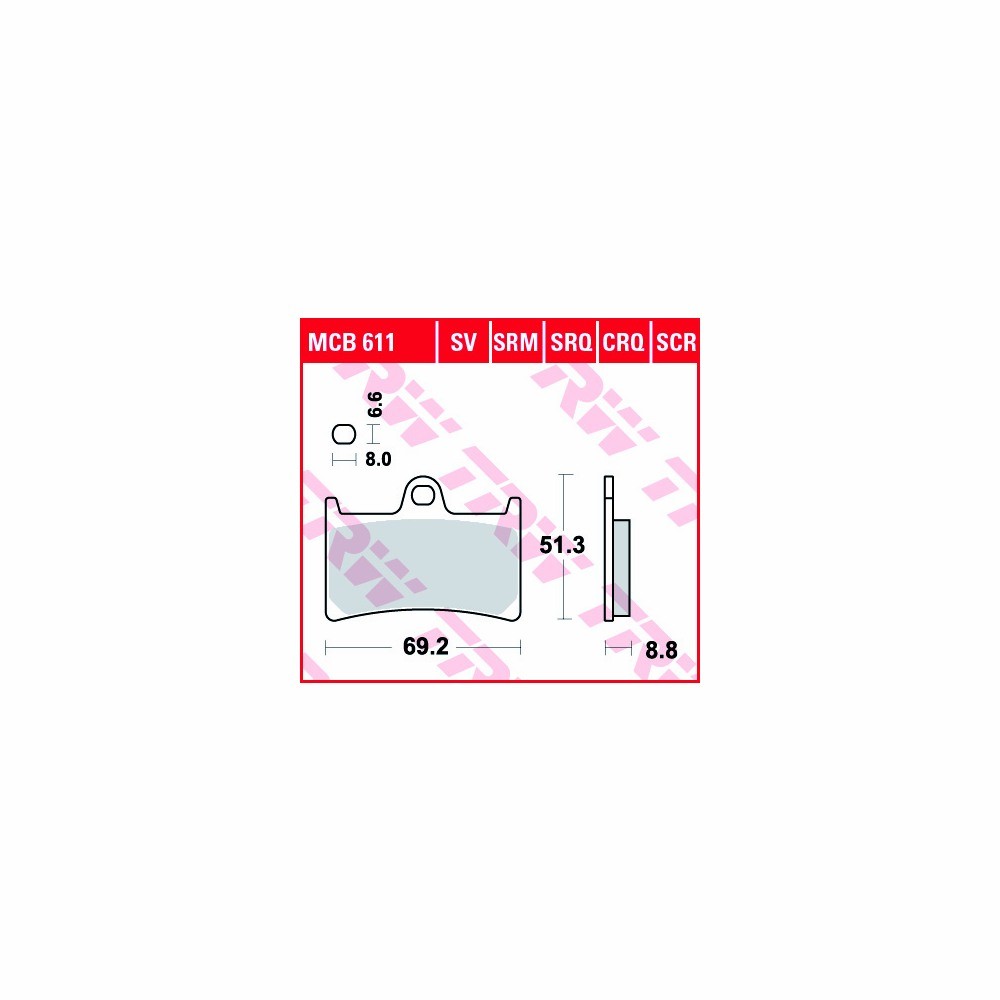 TRW brake pad Set Sinter-Carbon MCB611SCR front