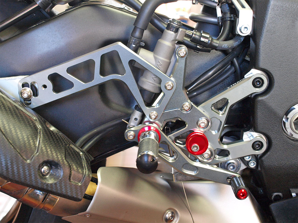>TRACK< Rearset System, Titanium Colour, Yamaha YZF-R1 RN32 2015-16 RN49 2017-19 RN65 2020- with ABE