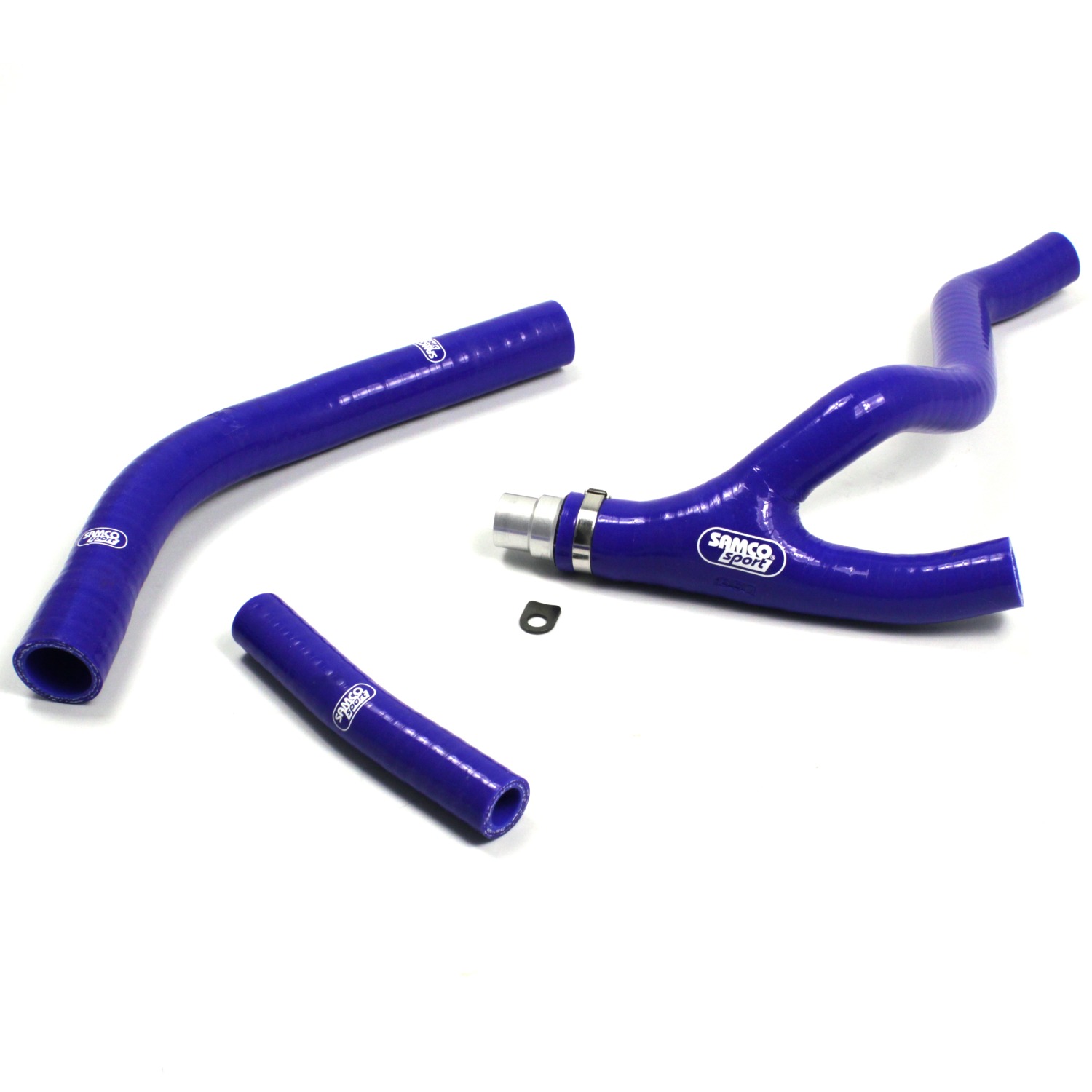SAMCO SPORT Silicone Hose Kit Y-Piece - Race Design with Aluminium Piece Blue for Yamaha YZ450F Model Year 2014-2017